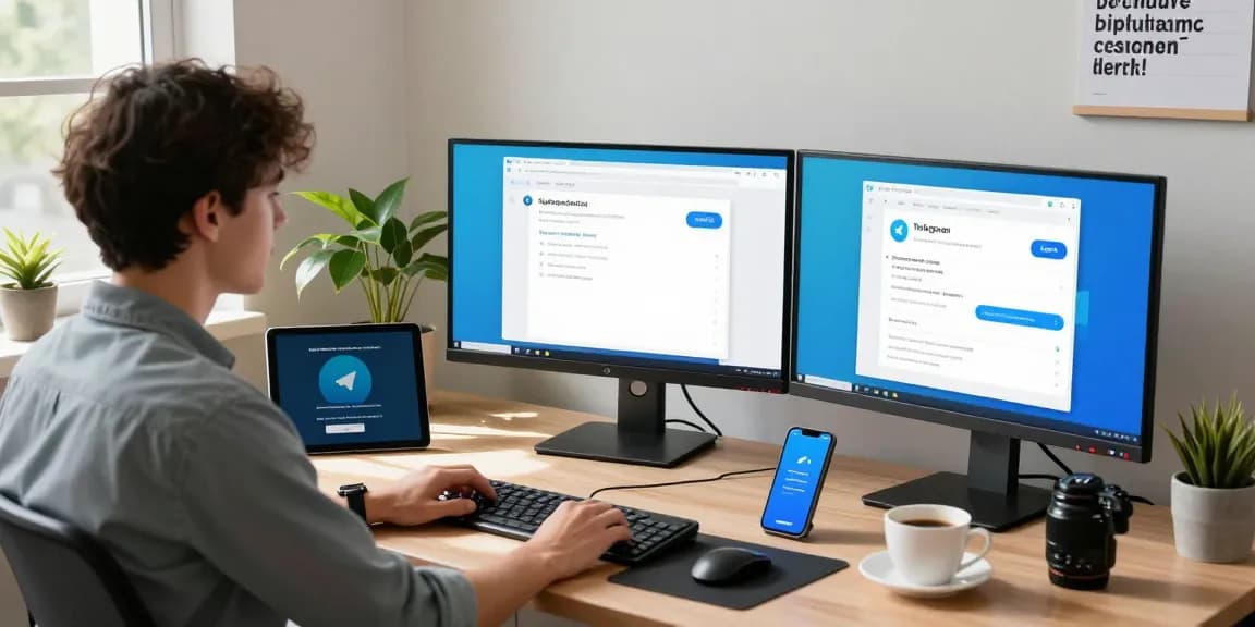 Effortlessly download Telegram with a professional discussing features in a modern workspace.