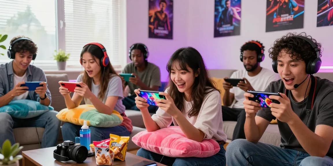 Engaging mobile hentai game experience with adults gaming in a cozy setting.