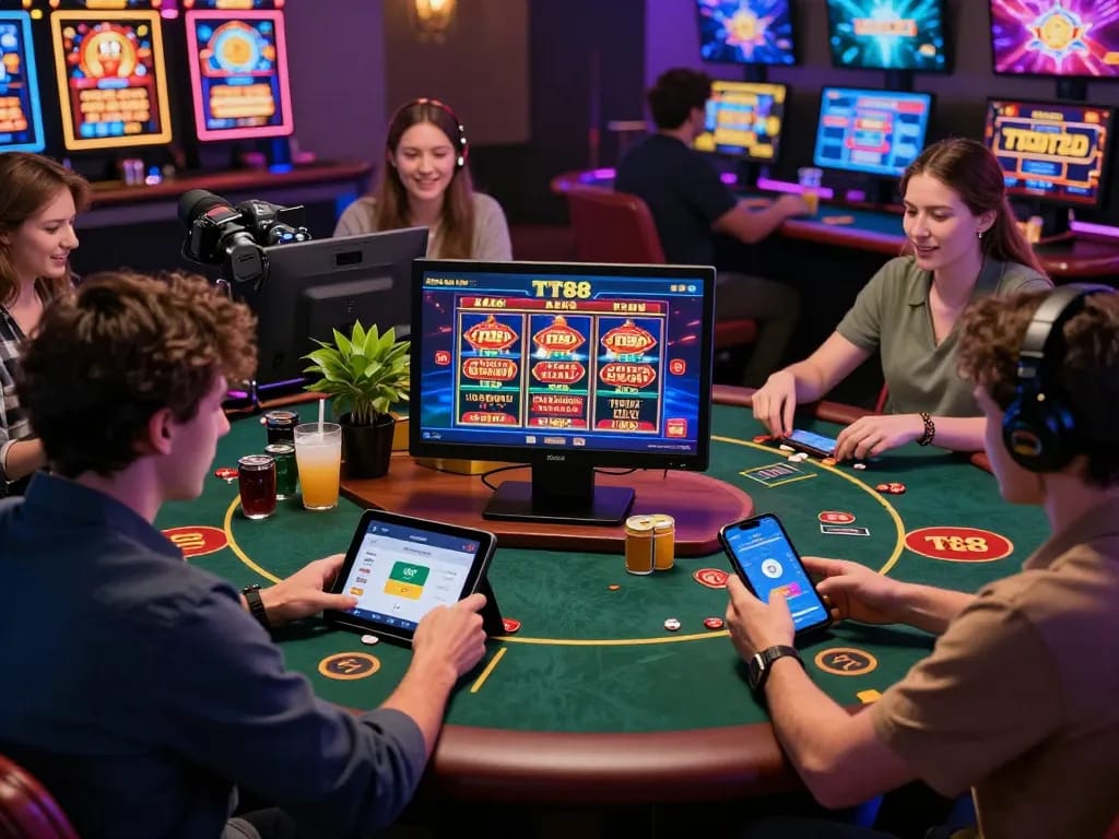 Players enjoying immersive gaming experience on TT88 platform with engaging visuals.