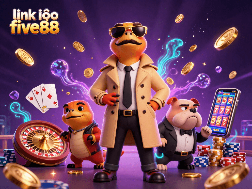 Experience the excitement with the link vào five88 as colorful characters engage in online casino fun.