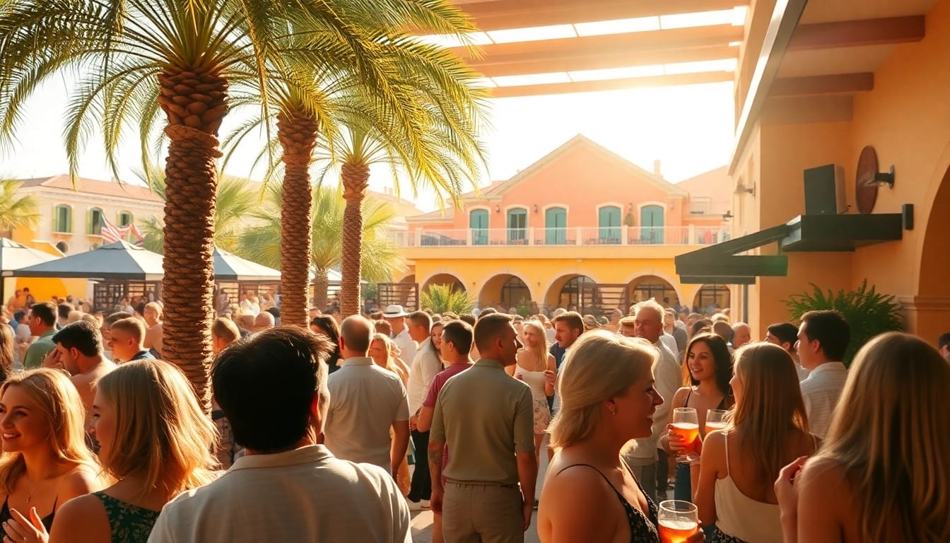 Social club Lloret de Mar bustling with energy, showcasing lively interactions among guests.