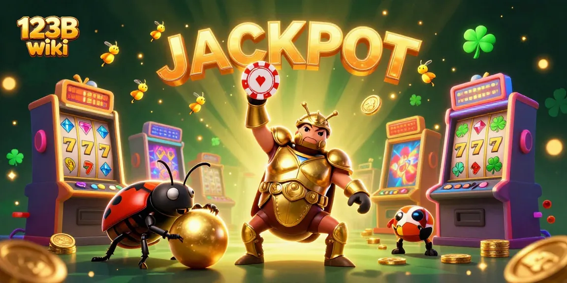 Win big with lively characters in this 123B wiki casino illustration featuring games and jackpots.