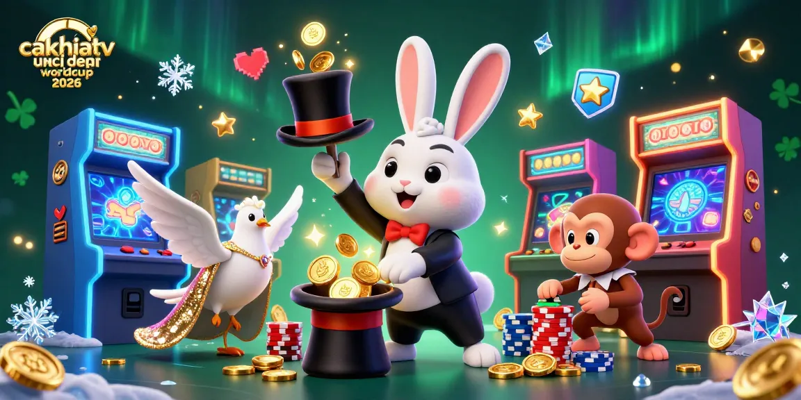 Experience cakhiatv trực tiếp worldcup 2026 with dynamic characters pulling golden coins and poker chips, in a vibrant casino scene.