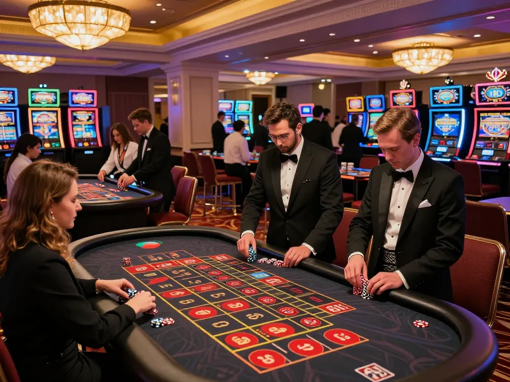 Players engaging in thrilling roulette bets at 13win casino, showcasing vibrant gaming atmosphere