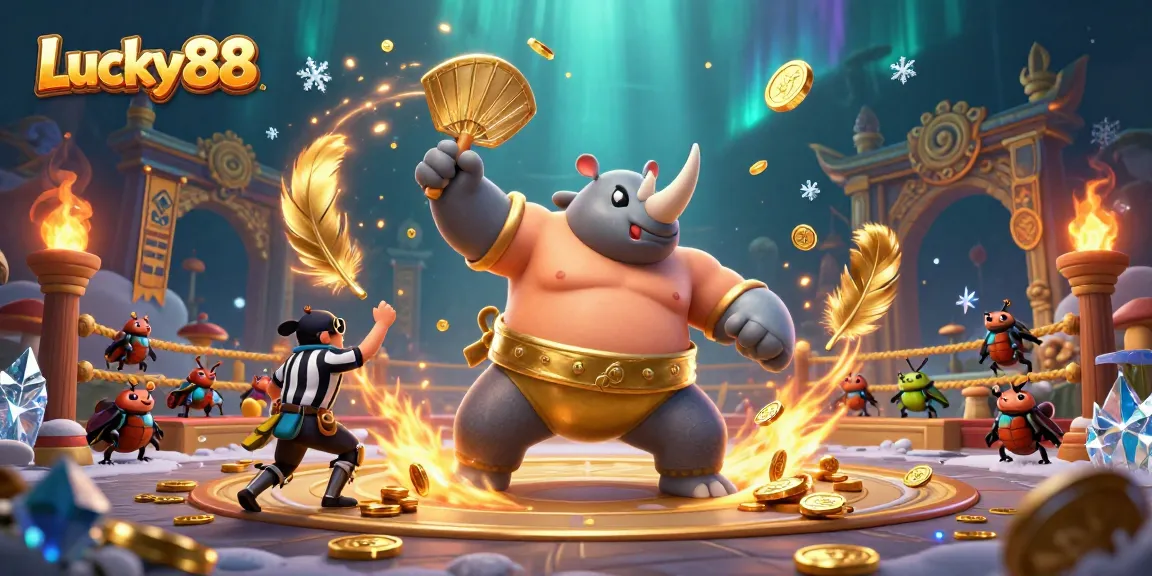Experience Lucky88 slot excitement with vibrant beetle champions and dynamic casino elements!