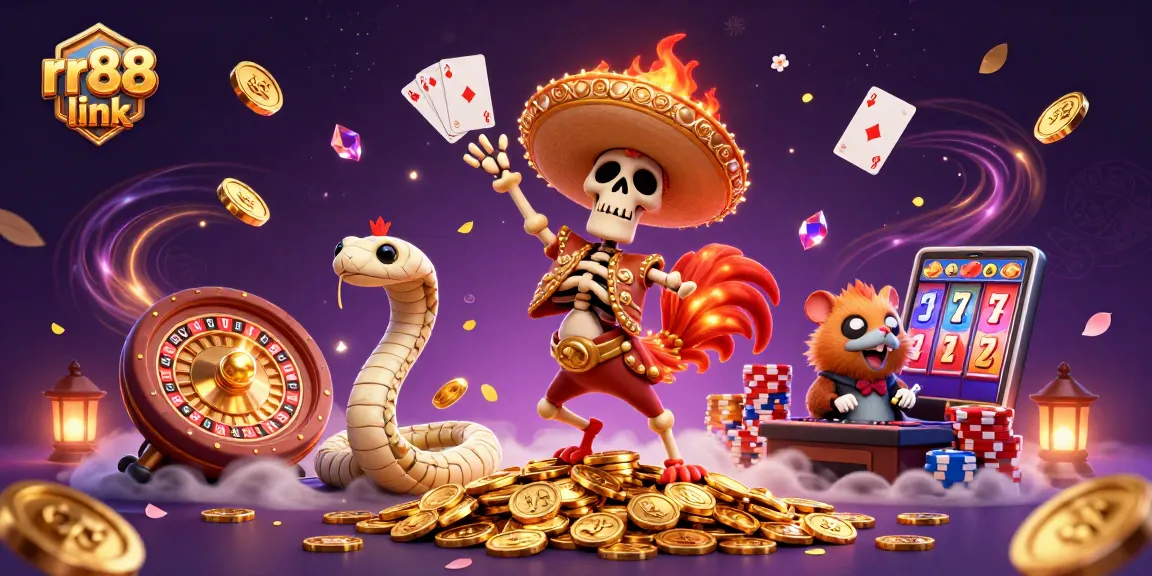 Experience thrilling wins with rr88 link featuring vibrant casino characters and golden coins