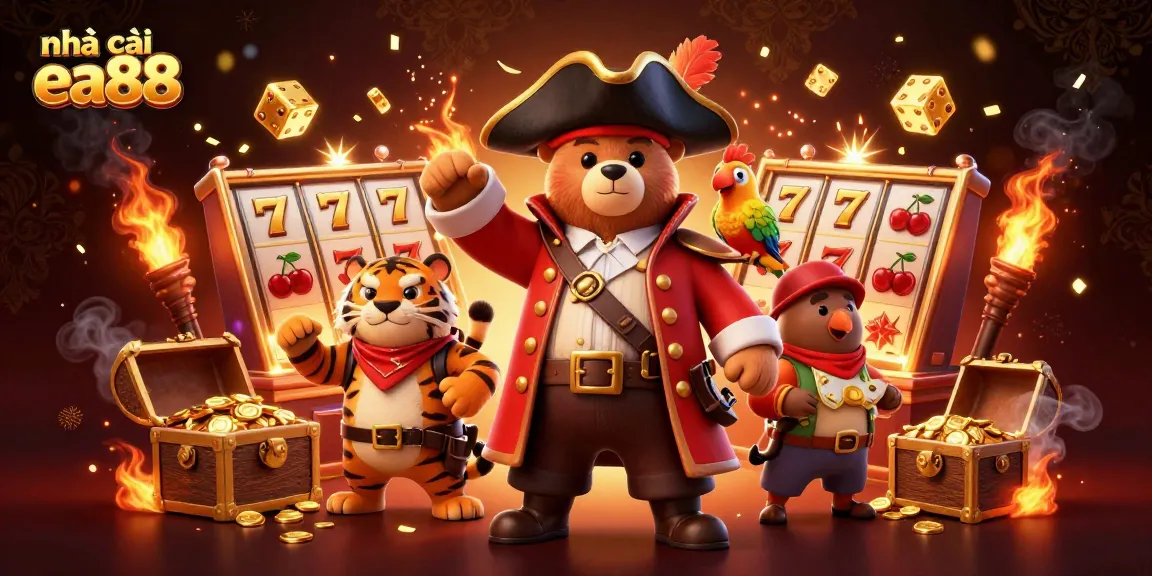 Play exciting casino games at nhà cái ea88 with pirate-themed characters and vibrant visuals.