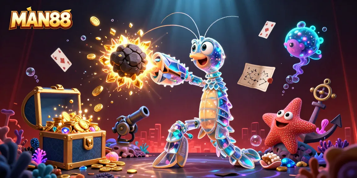 Engage in thrilling bets at MAN88 with a dynamic galactic theme featuring vibrant cosmic characters and elements.