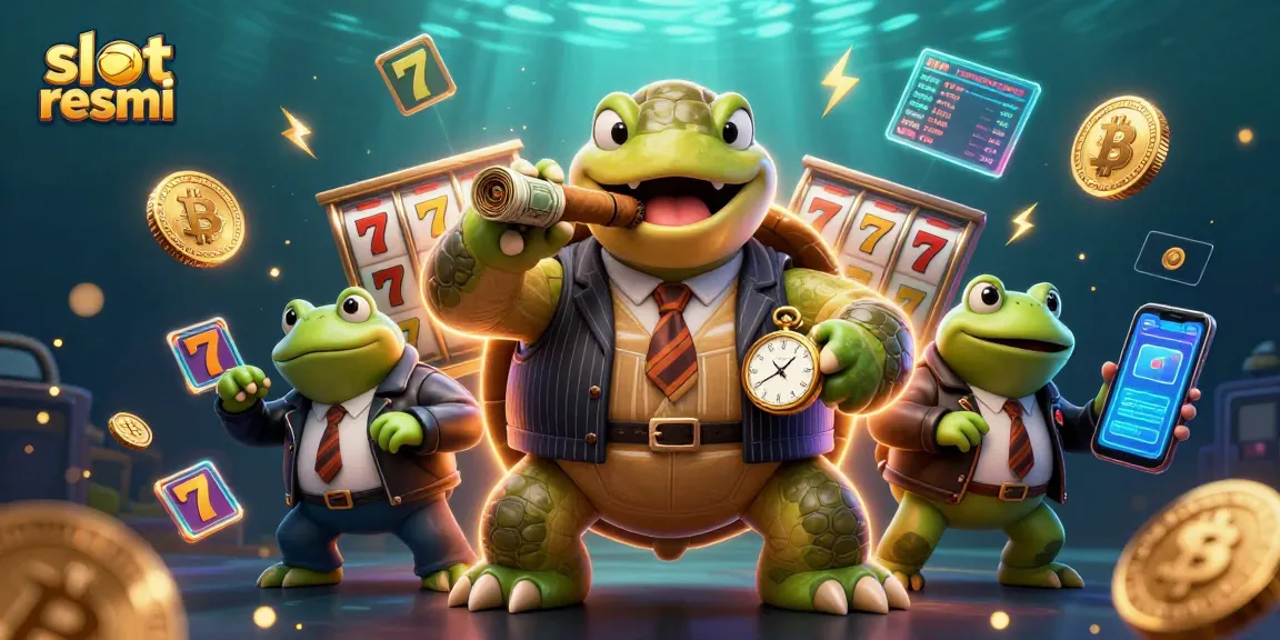 Menang besar dengan slot resmi dalam ilustrasi kasino yang kaya warna.
