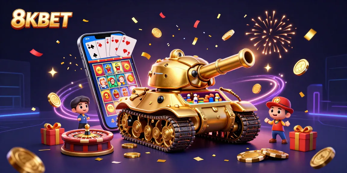 Experience the thrilling action at 8KBET's exciting miniature casino filled with vibrant gaming elements.