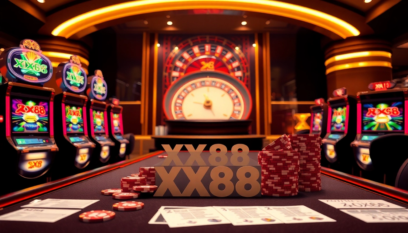 Gamblers placing bets at XX88's professional casino table.