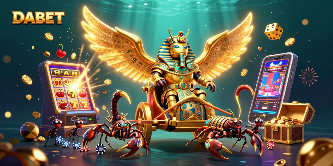 DABET invites players to engage in thrilling gaming adventures with vibrant 3D casino illustrations filled with excitement.