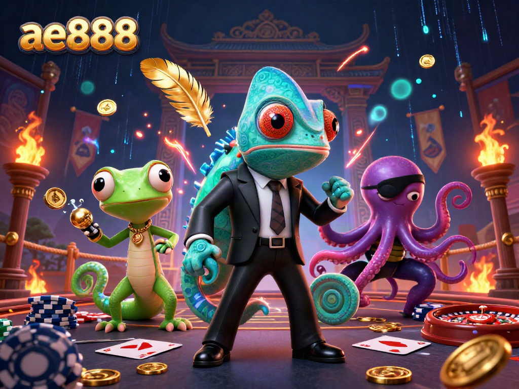 Engage in high-stakes action at ae888 casino with vibrant characters and dynamic elements.