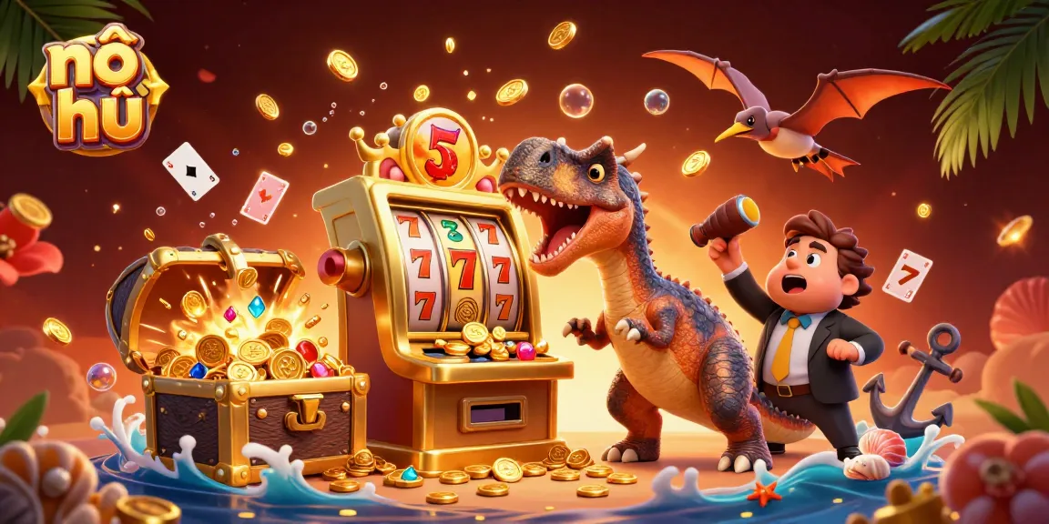 Experience nổ hũ excitement as characters celebrate jackpot winnings with golden coins flying everywhere!