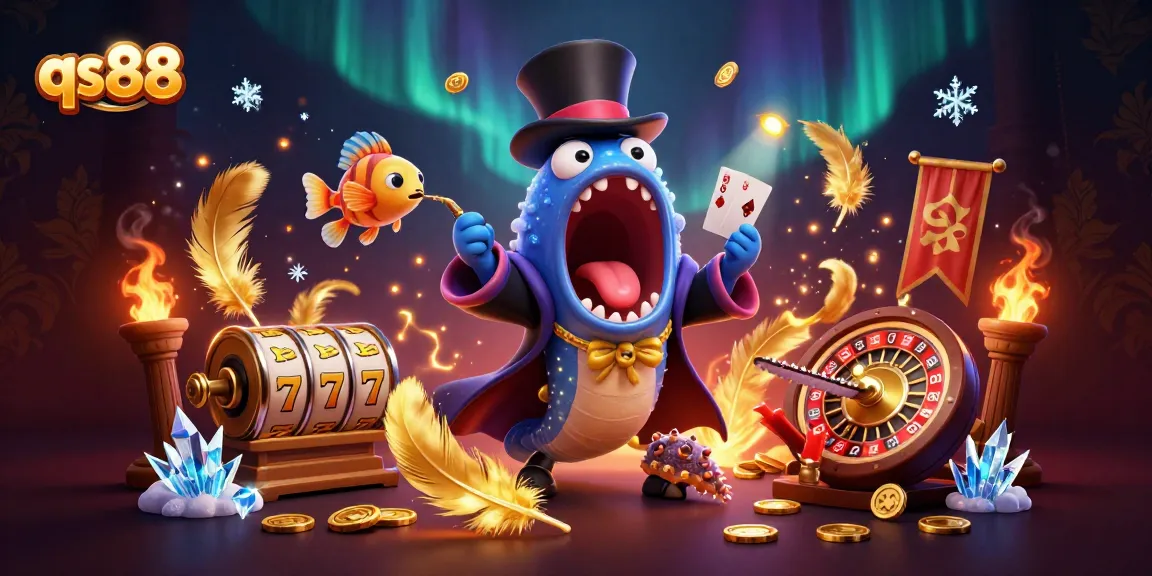Engage in exciting card tricks at qs88, showcasing vibrant underwater casino elements in a magical 3D scene.