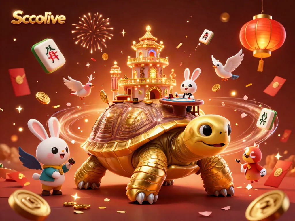 Experience the excitement of Socolive with a golden tortoise casino and vibrant festivities.
