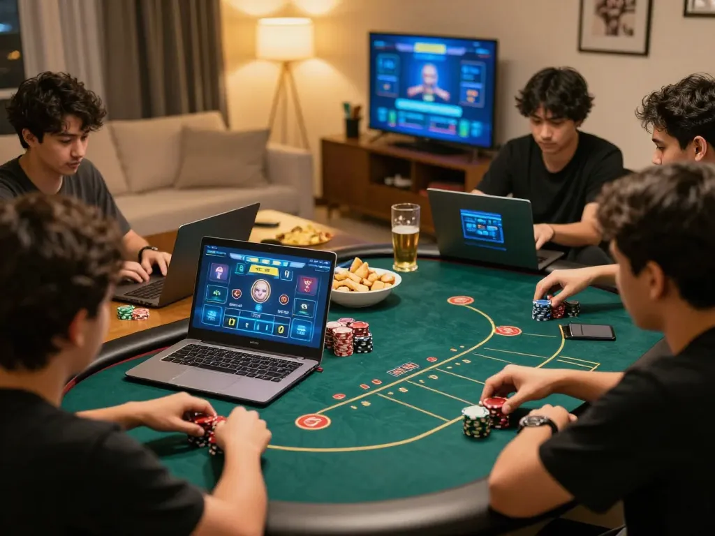 Players engage in an online poker game, showcasing the thrill of impactxoft and strategic gameplay