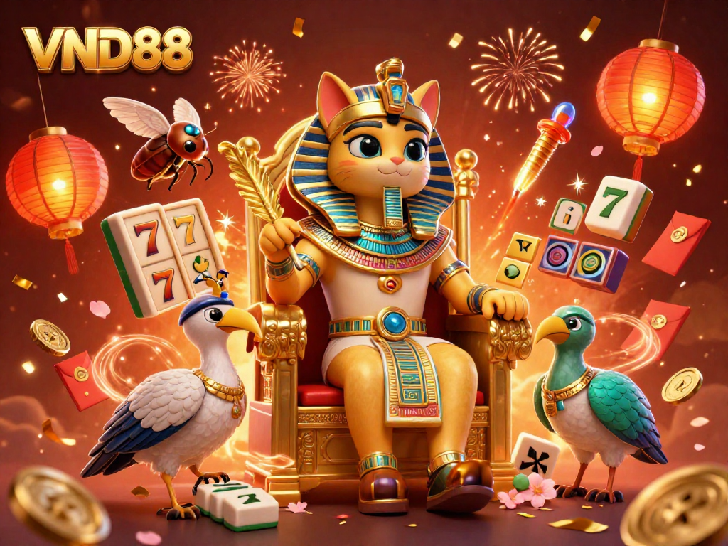 Experience the excitement of VND88 with lively slot reels and a vibrant casino atmosphere.