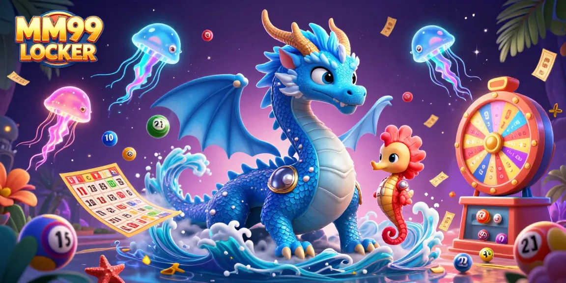 Experience thrilling gaming at MM99 LOCKER with vibrant lottery elements and enchanting underwater characters!