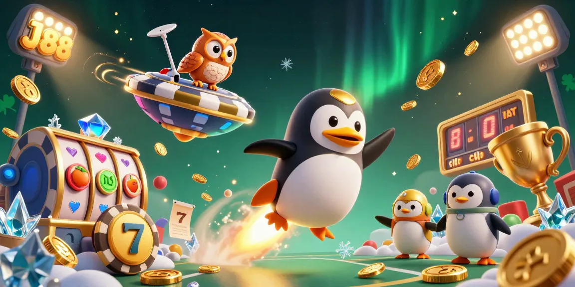 Engage with J88 by spinning slot reels amid a vibrant cosmic scene filled with golden coins.