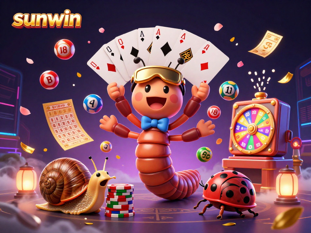 Engage with a vibrant scene from sunwin featuring playful characters and exciting gambling elements.