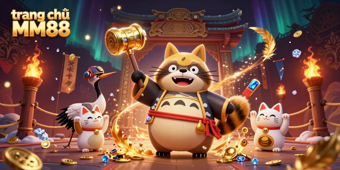 Play and win at trang chủ MM88 with vibrant characters, slots, and dazzling effects.