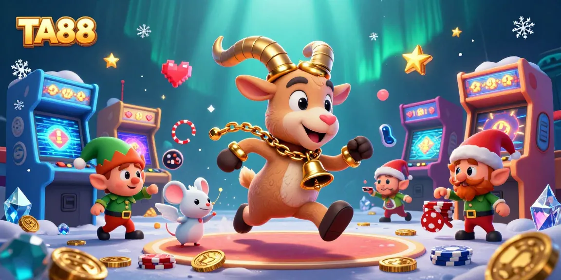 Engage in TA88 casino play with festive characters in an action-packed scene featuring gambling excitement.