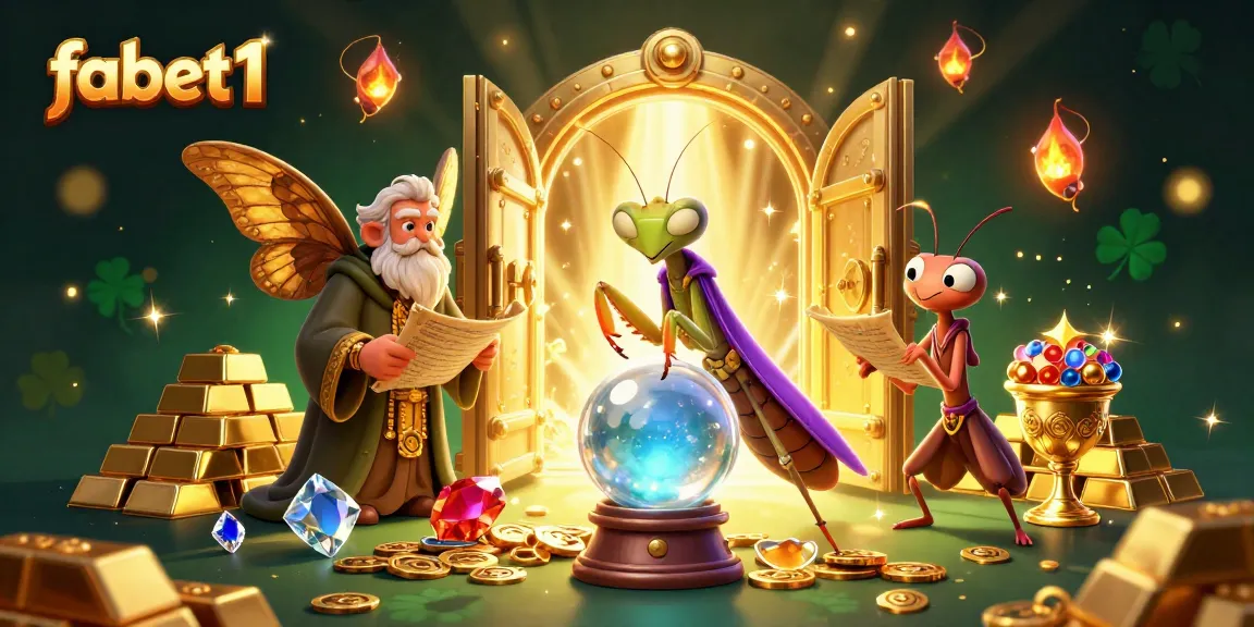 Experience the enchanting world of fabet1 with this magical casino illustration filled with treasures and luck.