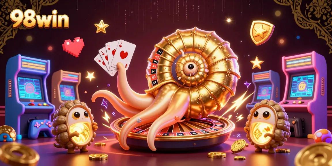 Experience thrilling games with 98win’s dazzling casino scene showcasing interactive elements and excitement.