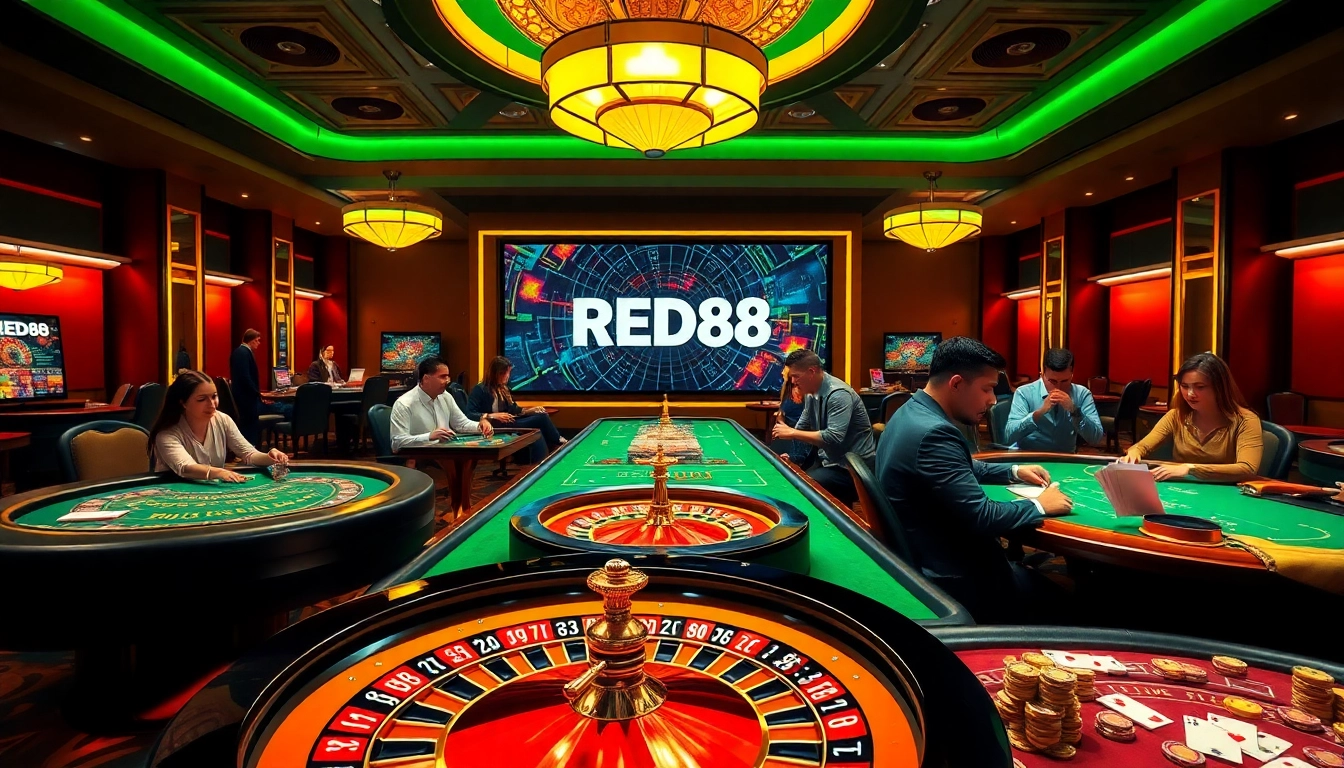 Engage in thrilling online gambling at https://red88.br.com/ with exciting gaming action at vibrant casino tables.