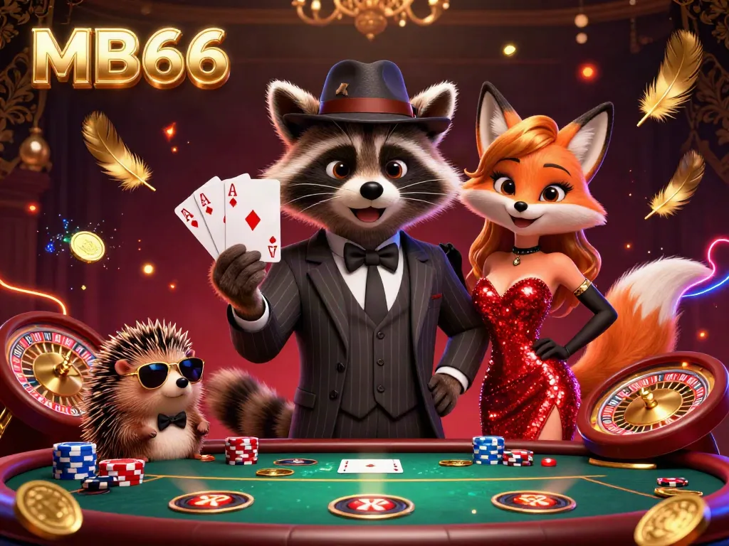 Experience thrill and excitement at MB66 casino with charismatic characters and vibrant gaming elements.
