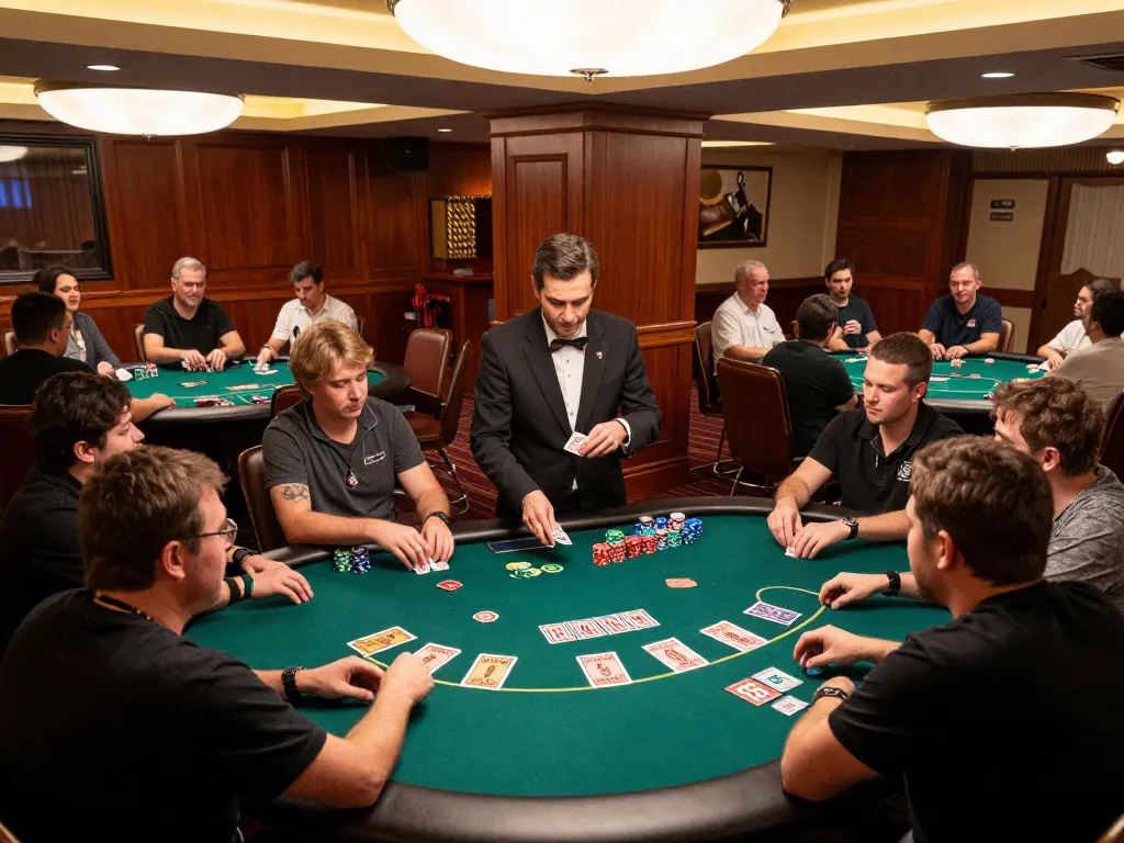 Players engaging in an intense poker game at the TA88 casino table