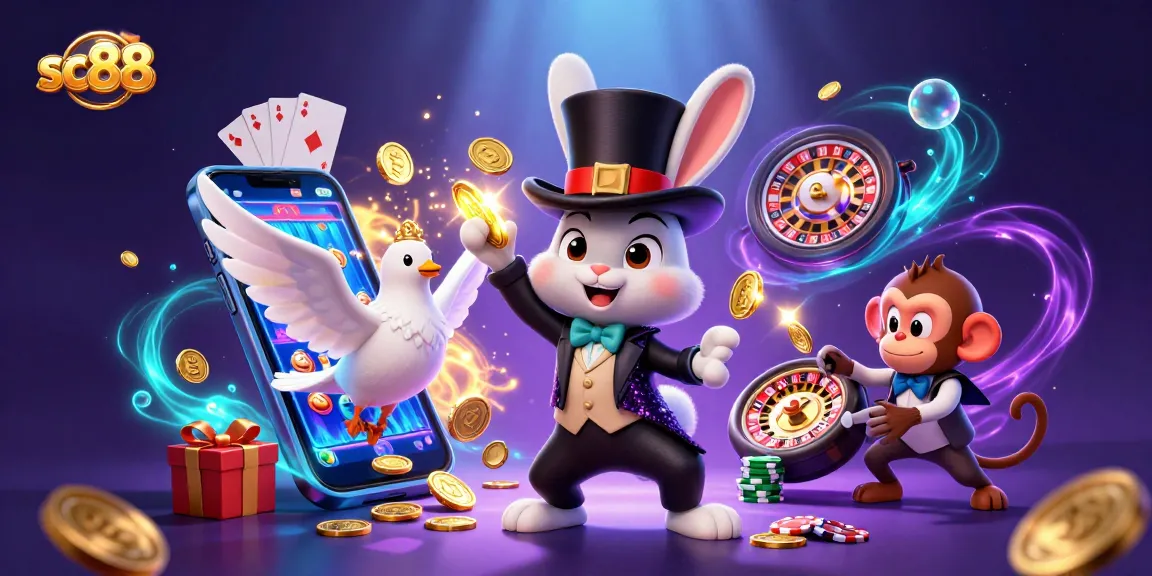 Experience magical wins with sc88's vibrant gaming scene filled with coins, cards, and fun!