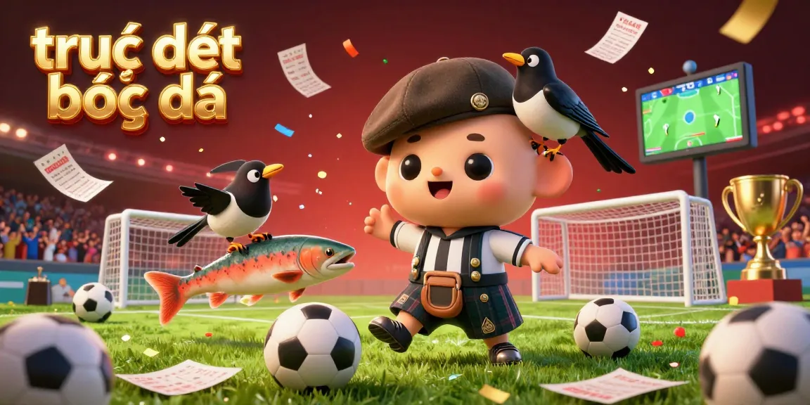 Engage with trực tiếp bóng đá in a lively vibrant soccer scene, featuring playful characters and sports betting elements.