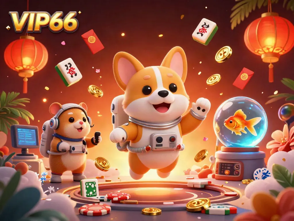 Experience the vibrant gaming atmosphere with VIP66 at a space-themed casino.