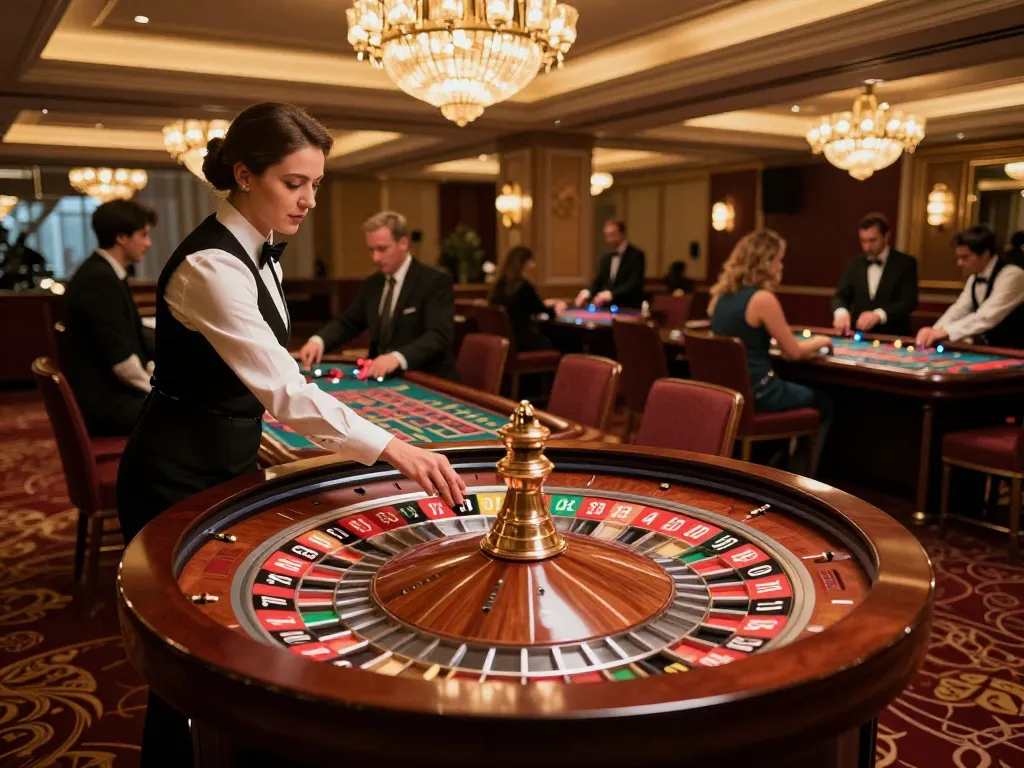 Watch players engage at roulette table in hytw3339 premium casino ambiance