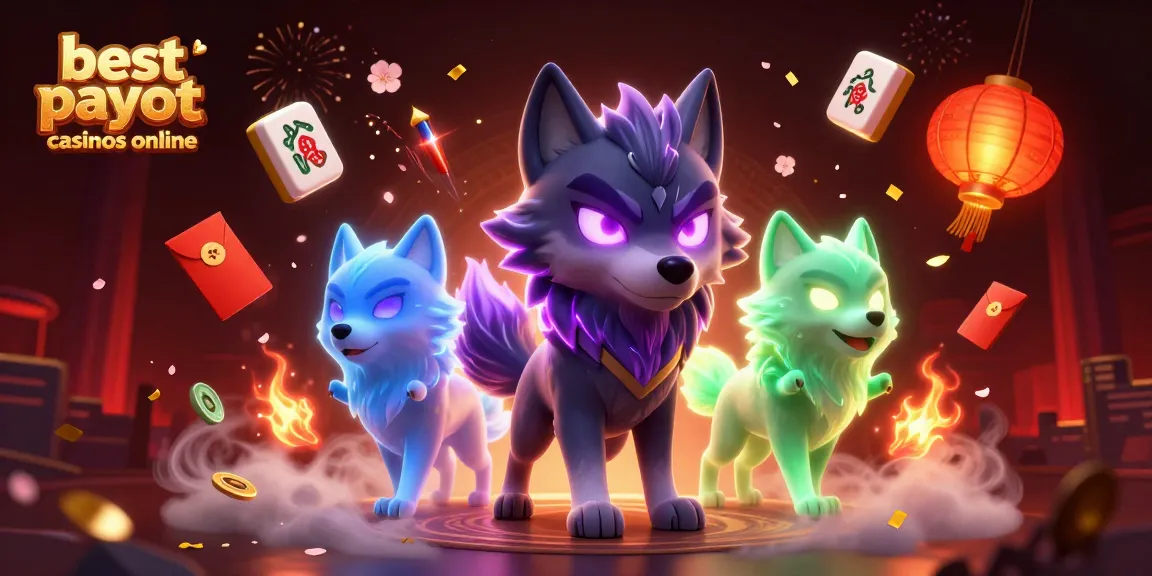 Experience the excitement at the best payout casinos online with energetic wolf spirits and vibrant game elements.