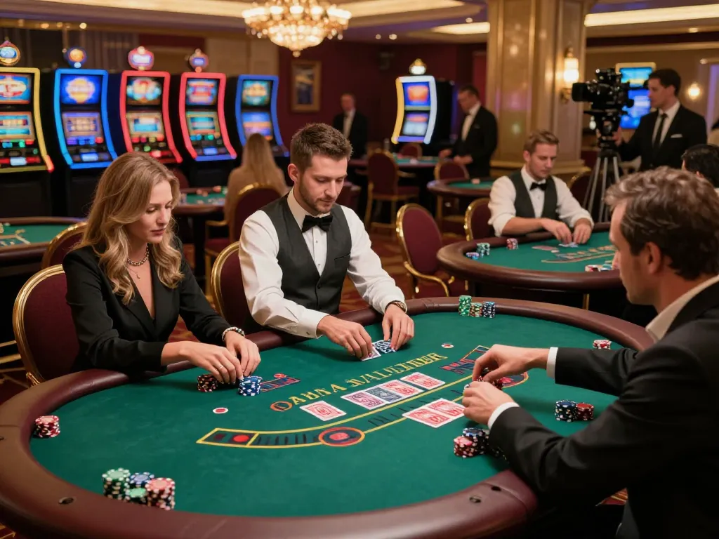 Players enjoying intense blackjack gameplay at J188 casino in an upscale, inviting atmosphere