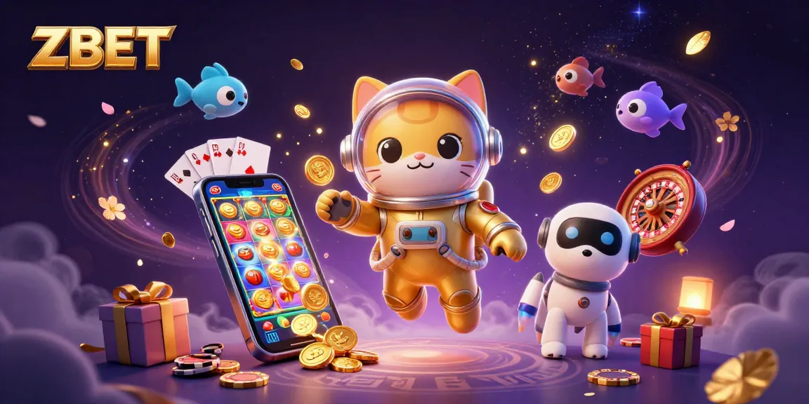 ZBET captures the thrill of online gaming with a vibrant casino scene and dynamic characters.