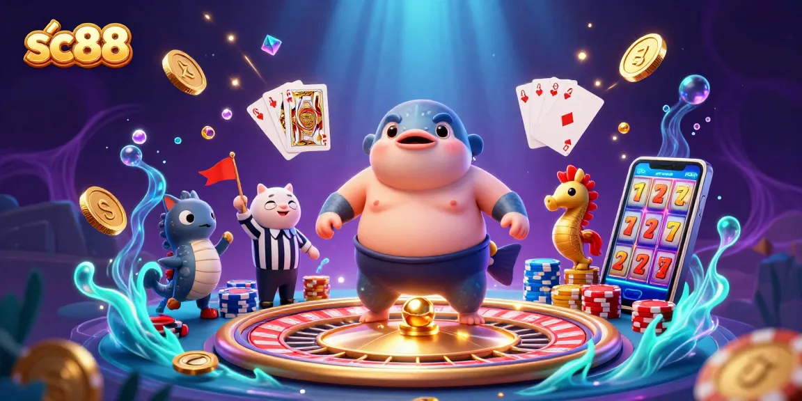 Experience thrilling gaming with sc88, featuring an underwater casino scene with vibrant characters and action.