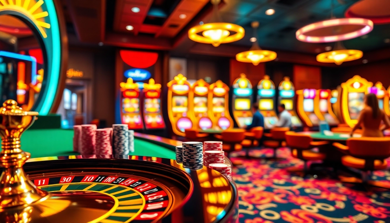 Experience the excitement of gambling at https://33win.education/ with a vibrant online casino scene featuring roulette and poker elements.