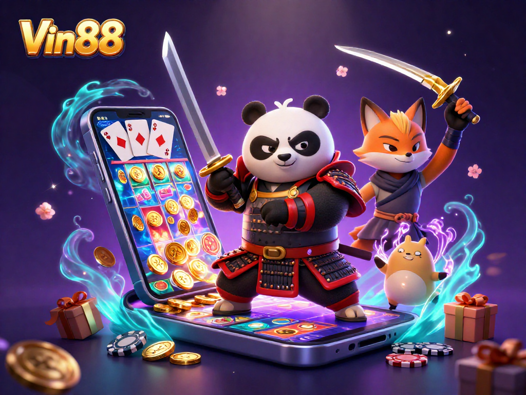 Engage with Vin88 as the panda samurai, ninja fox, and tanuki create a vibrant casino world.