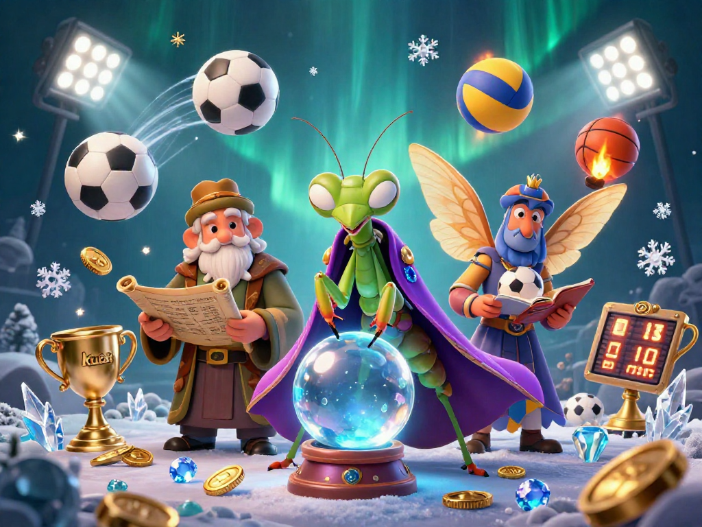 Experience the magic of ku88 with a mystical fortune teller scene surrounded by dynamic sports elements.