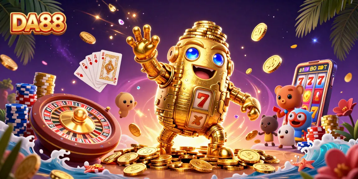 Experience the thrill of DA88 with vibrant 3D characters and dynamic casino action elements.