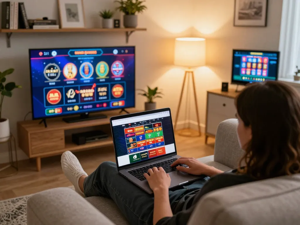 Player engages in strategic betting at VIN88 online casino from home.