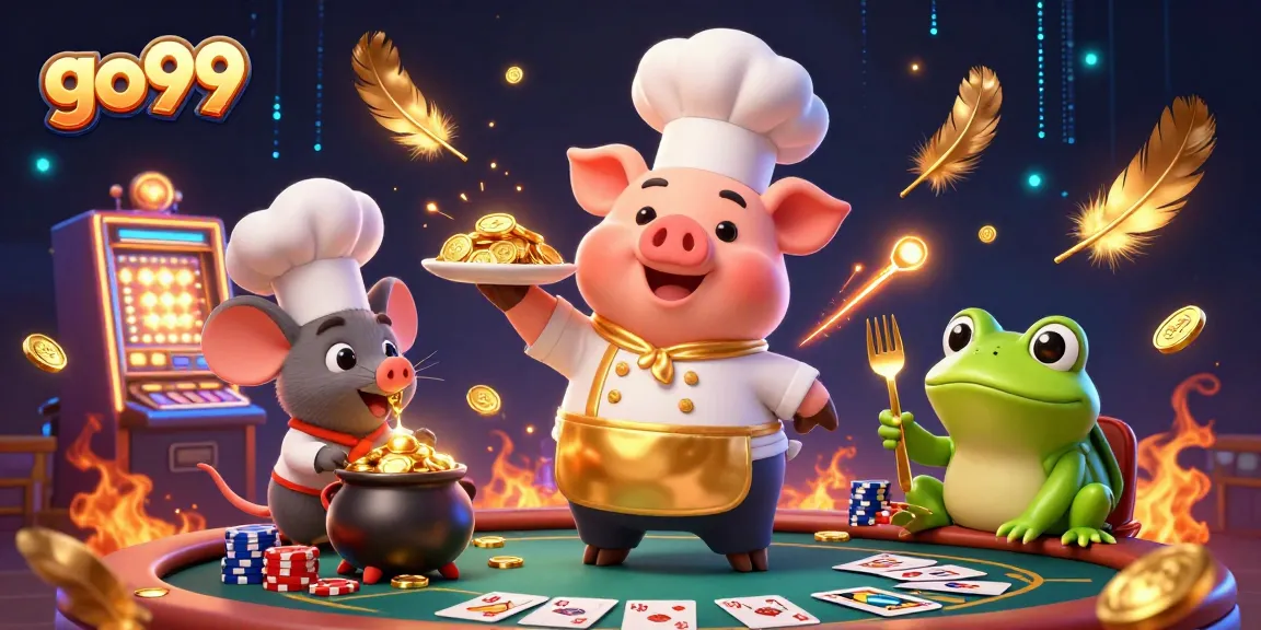 engage in thrilling gambling excitement with go99 featuring a chef pig serving gold coins