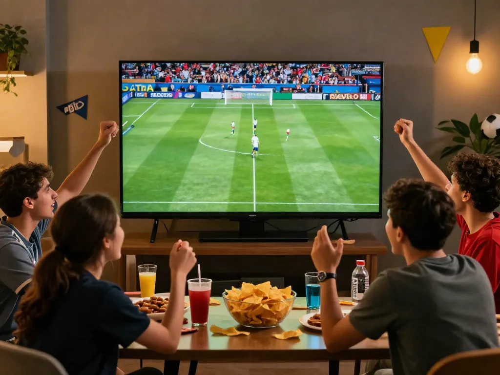 Exciting fan gathering at a live football match stream on XOILACTV.