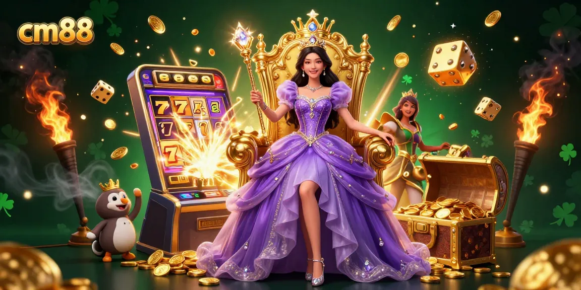 Experience the magic of cm88 with vibrant casino animations and royal characters.
