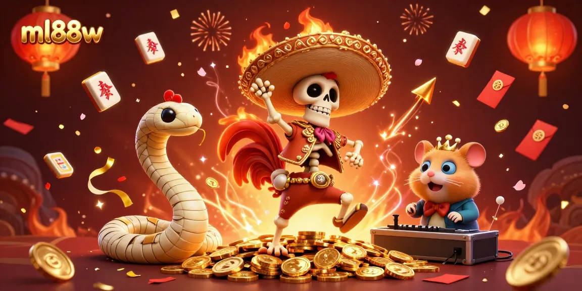 Celebrate wins with ml88w in a lively casino scene featuring unique characters.