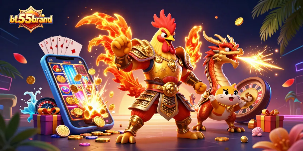 Engage with a colorful gaming scene at bl555brand featuring dynamic characters and vibrant casino elements.